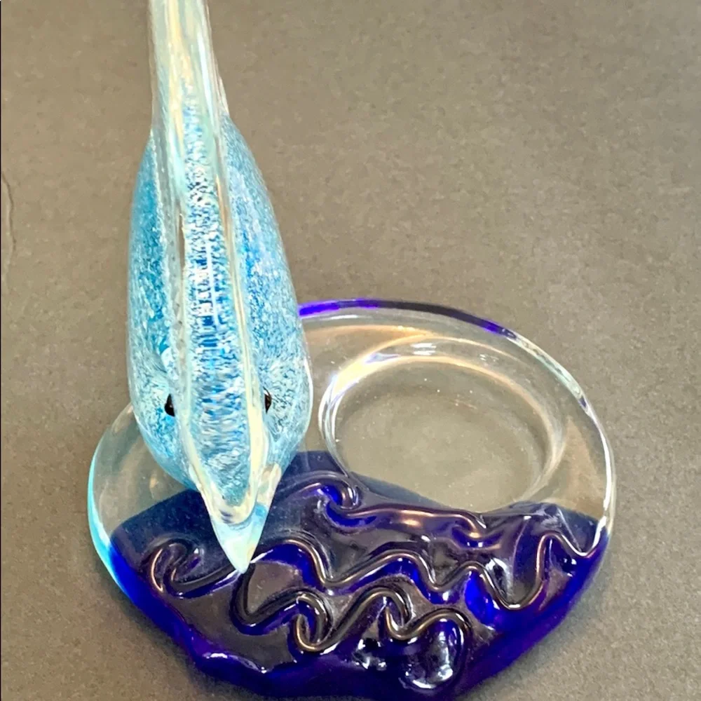 Art Glass Angel Fish Candle holder